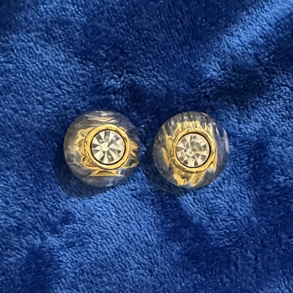 Vintage CHANEL Gold Crystal Earrings